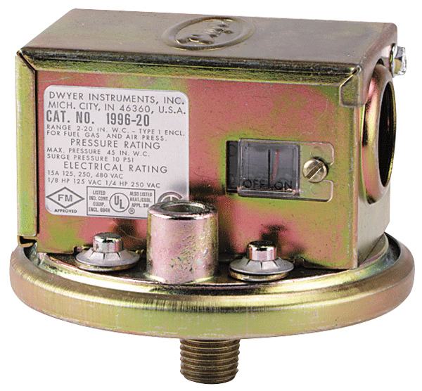 Dwyer Pressure Switch, Series 1996